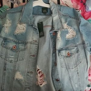 Wild fable ripped jean jacket
